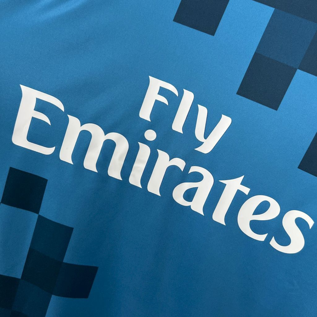 Camisa Real Madrid II 2017/2018 - Retrô Adidas - Verde água com detalhes em azul