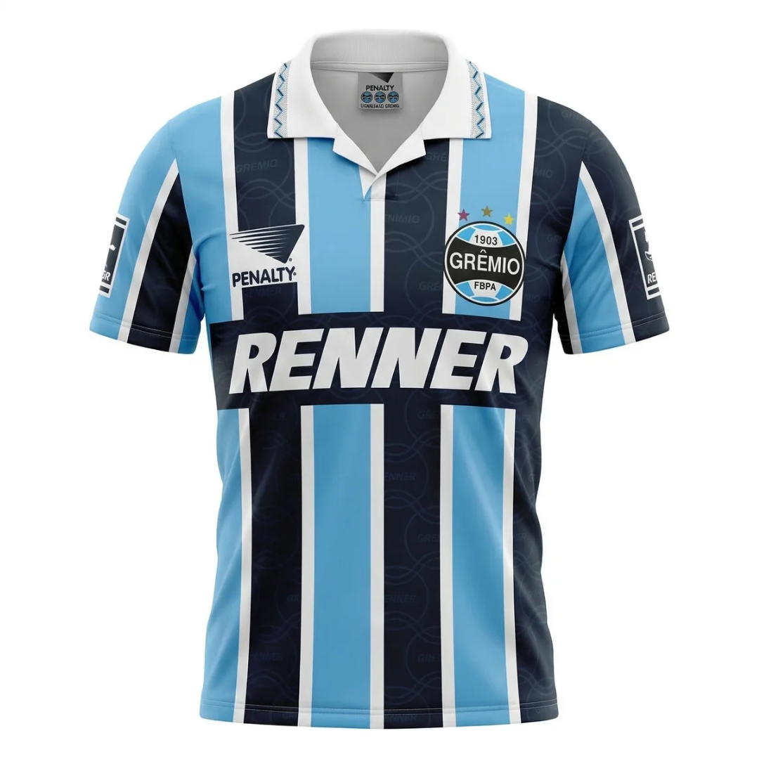 Camisa Grêmio I 1995 - Retrô Penalty - Azul e preta