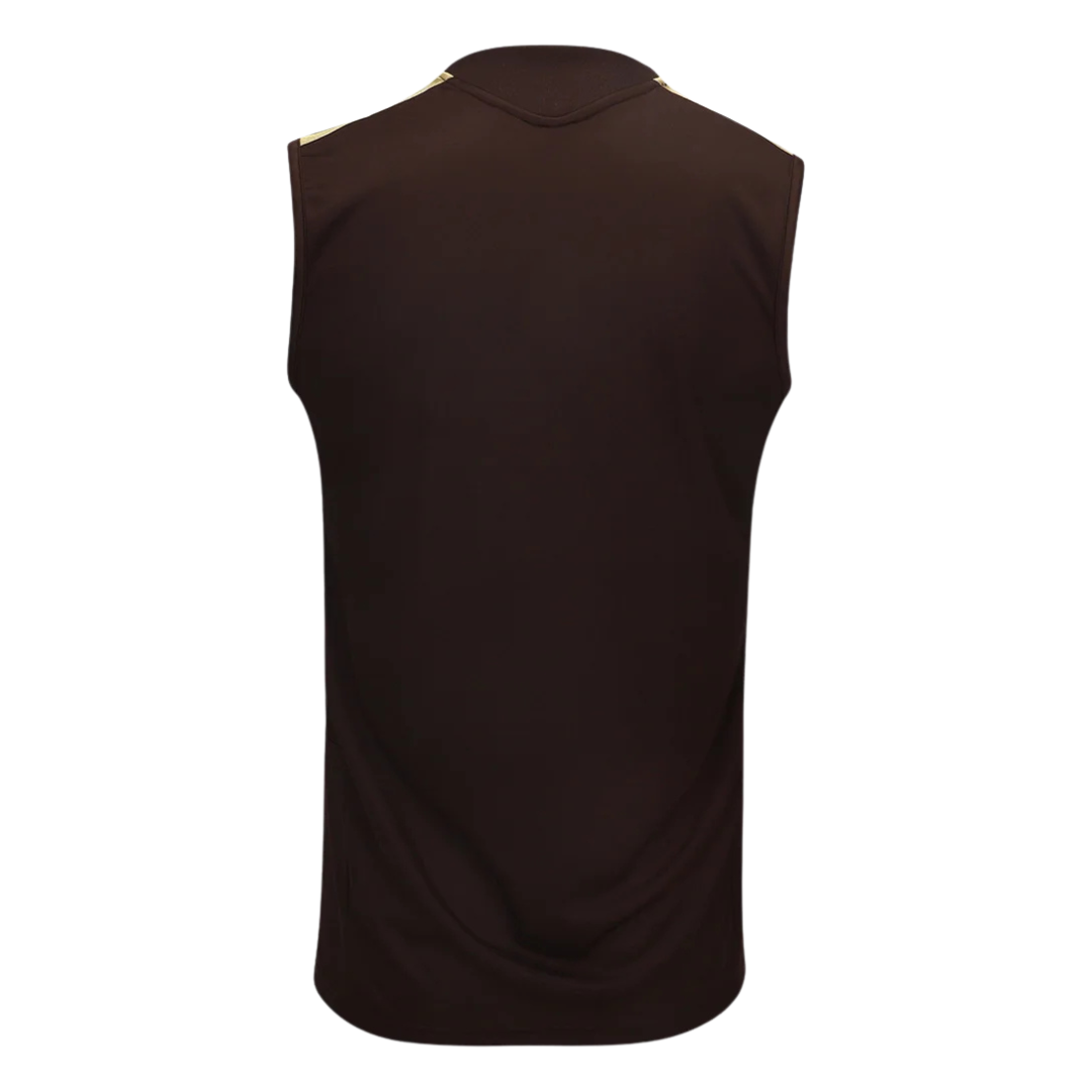 Camisa Flamengo Treino Comissão Regata 26/27 - Torcedor Adidas Masculina - Marrom com detalhes em bege