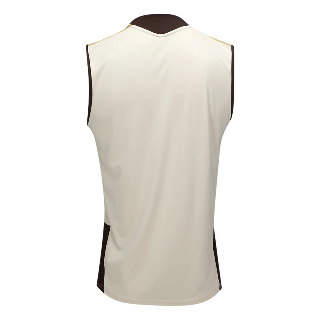 Camisa Flamengo Treino Atleta Regata 26/27 - Torcedor Adidas Masculina - Bege com detalhes em marrom