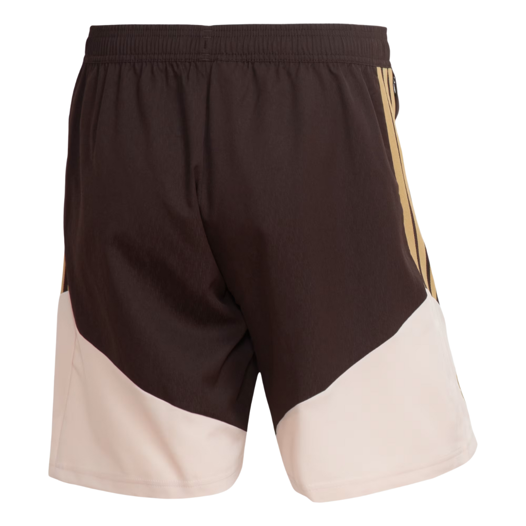 Short Flamengo Treino 26/27 - Torcedor Adidas Masculina - Marrom com detalhes em bege
