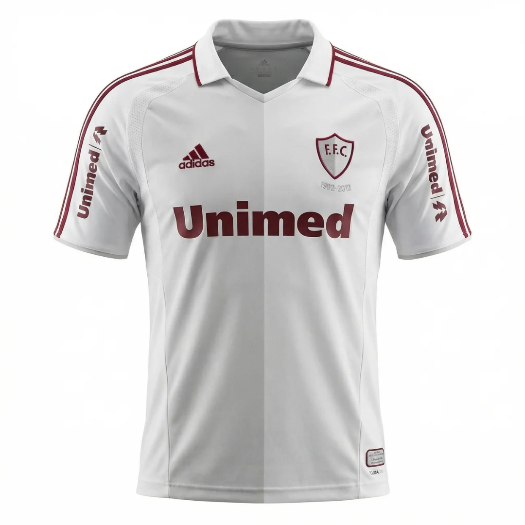 Camisa Fluminense III 2011/2012 - Retrô Adidas - Branca com detalhes em vinho