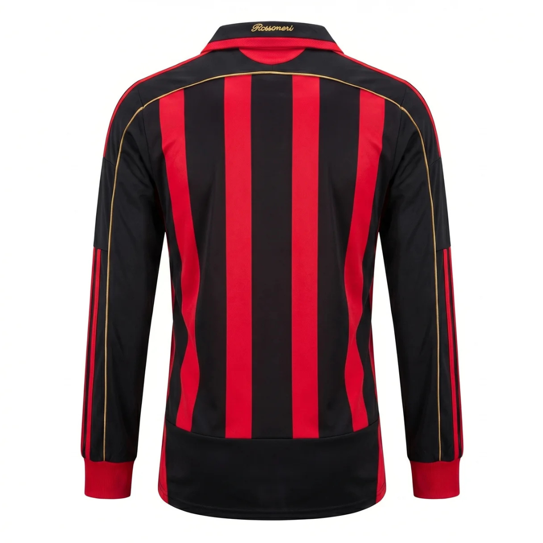 Camisa AC Milan I 2006/2007 Manga Longa - Retrô Adidas - Preta e vermelha