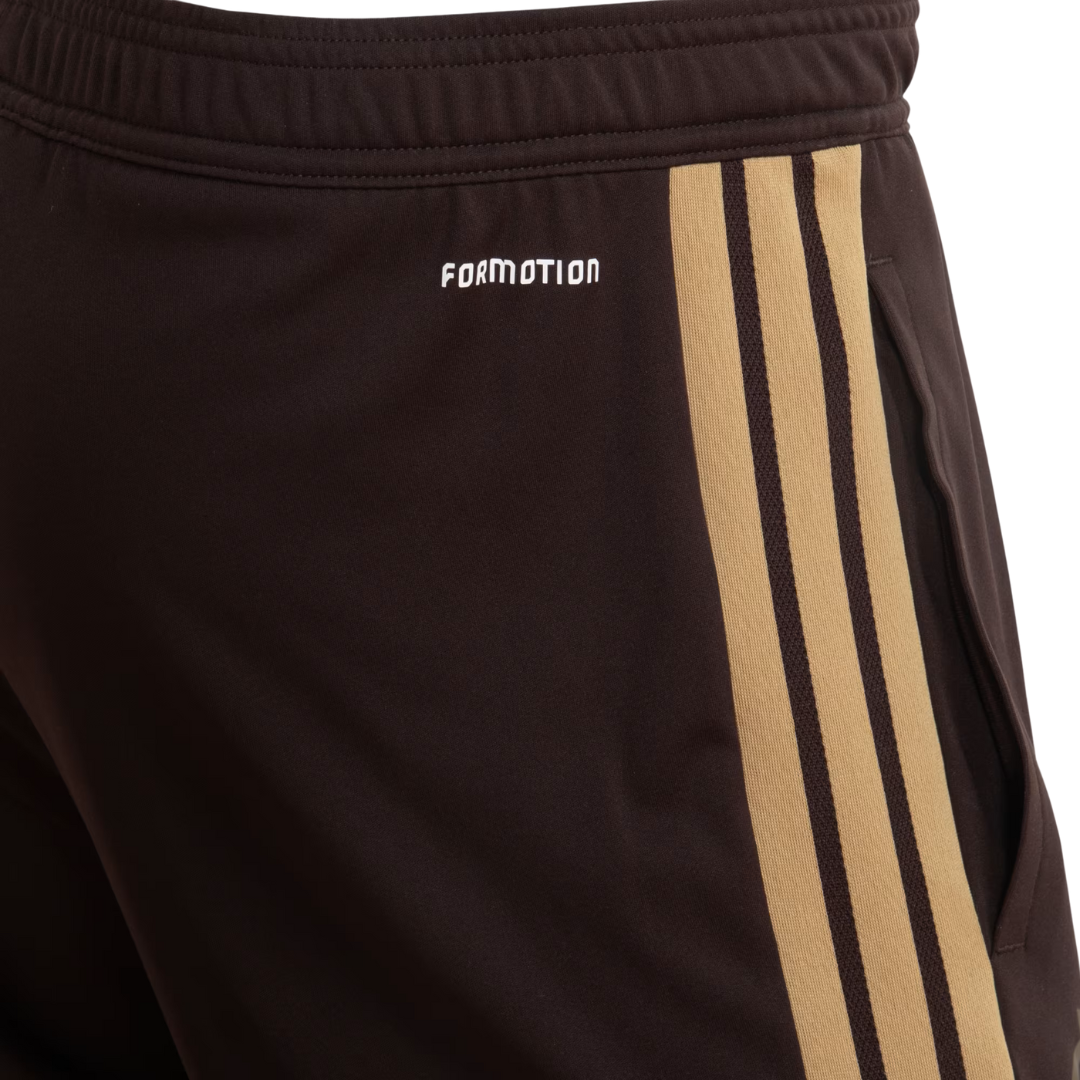 Short Flamengo Treino 26/27 - Torcedor Adidas Masculina - Marrom com detalhes em bege