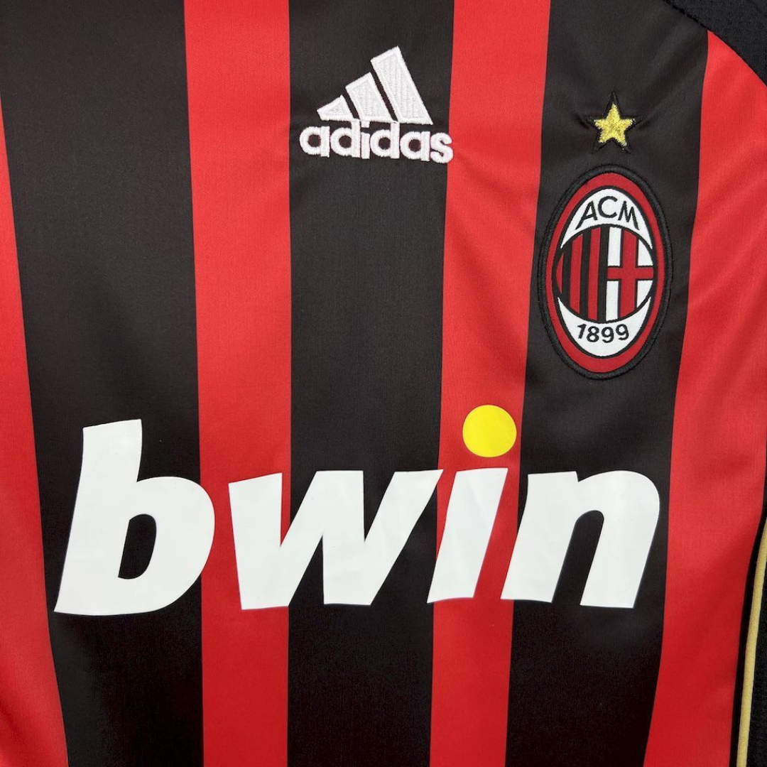 Camisa AC Milan I 2006/2007 Manga Longa - Retrô Adidas - Preta e vermelha