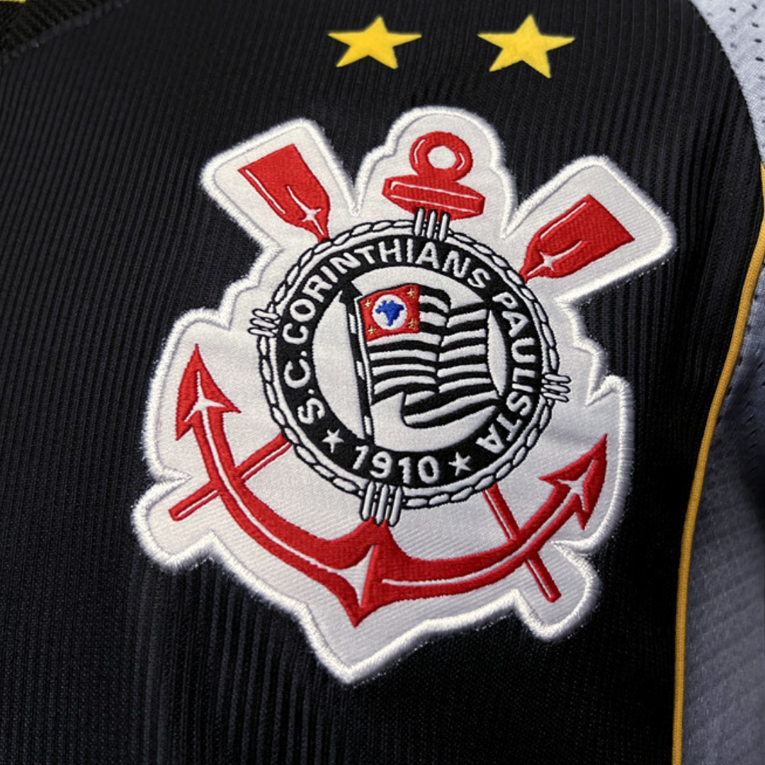 Camisa Corinthians III 1999 - Retrô Topper Masculina - Preta com detalhes em branco