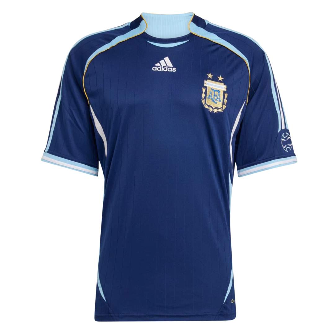 Camisa Seleção da Argentina II 2006 - Retrô Adidas - Azul escuro com detalhes em azul claro