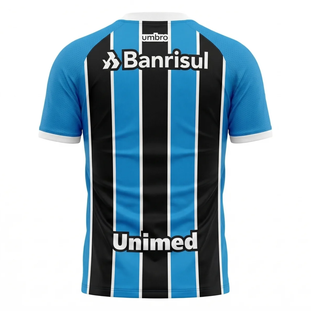 Camisa Grêmio I 2017 - Retrô Umbro - Azul e preta