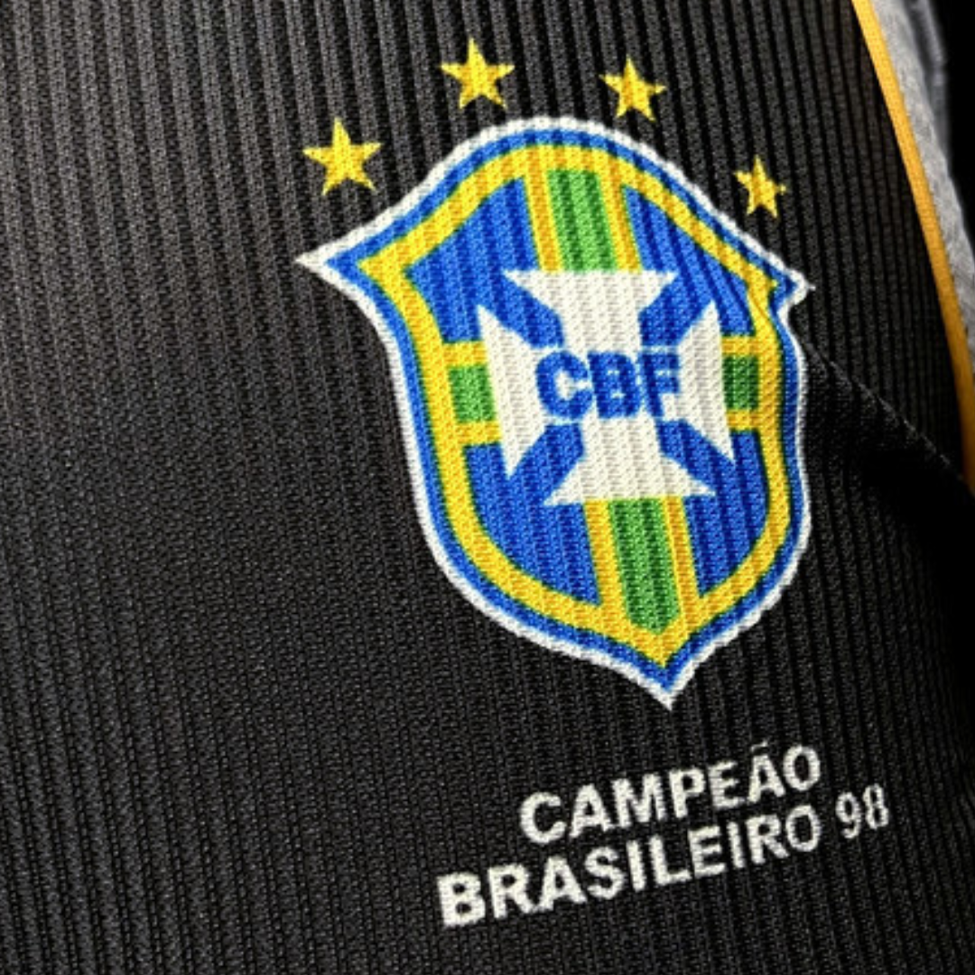 Camisa Corinthians III 1999 - Retrô Topper Masculina - Preta com detalhes em branco