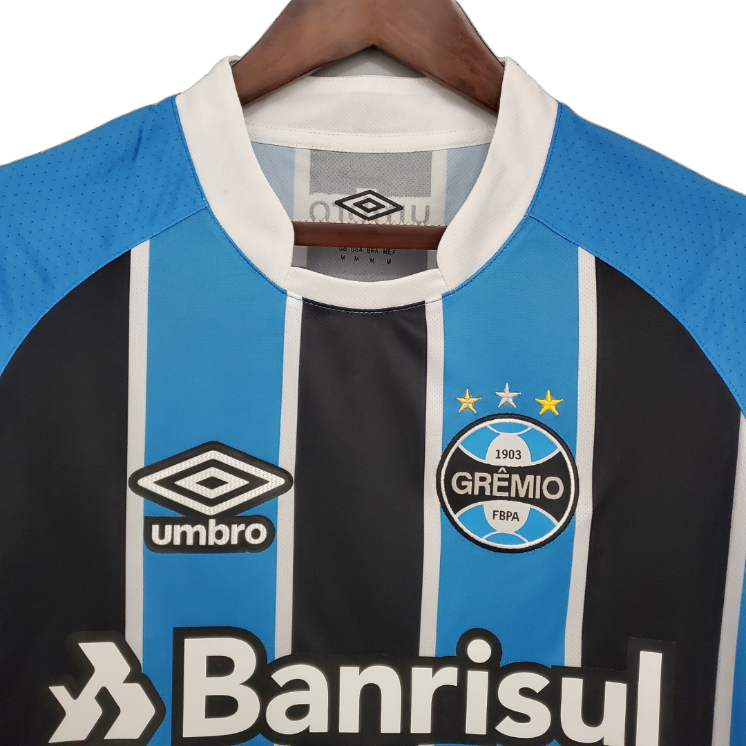 Camisa Grêmio I 2017 - Retrô Umbro - Azul e preta
