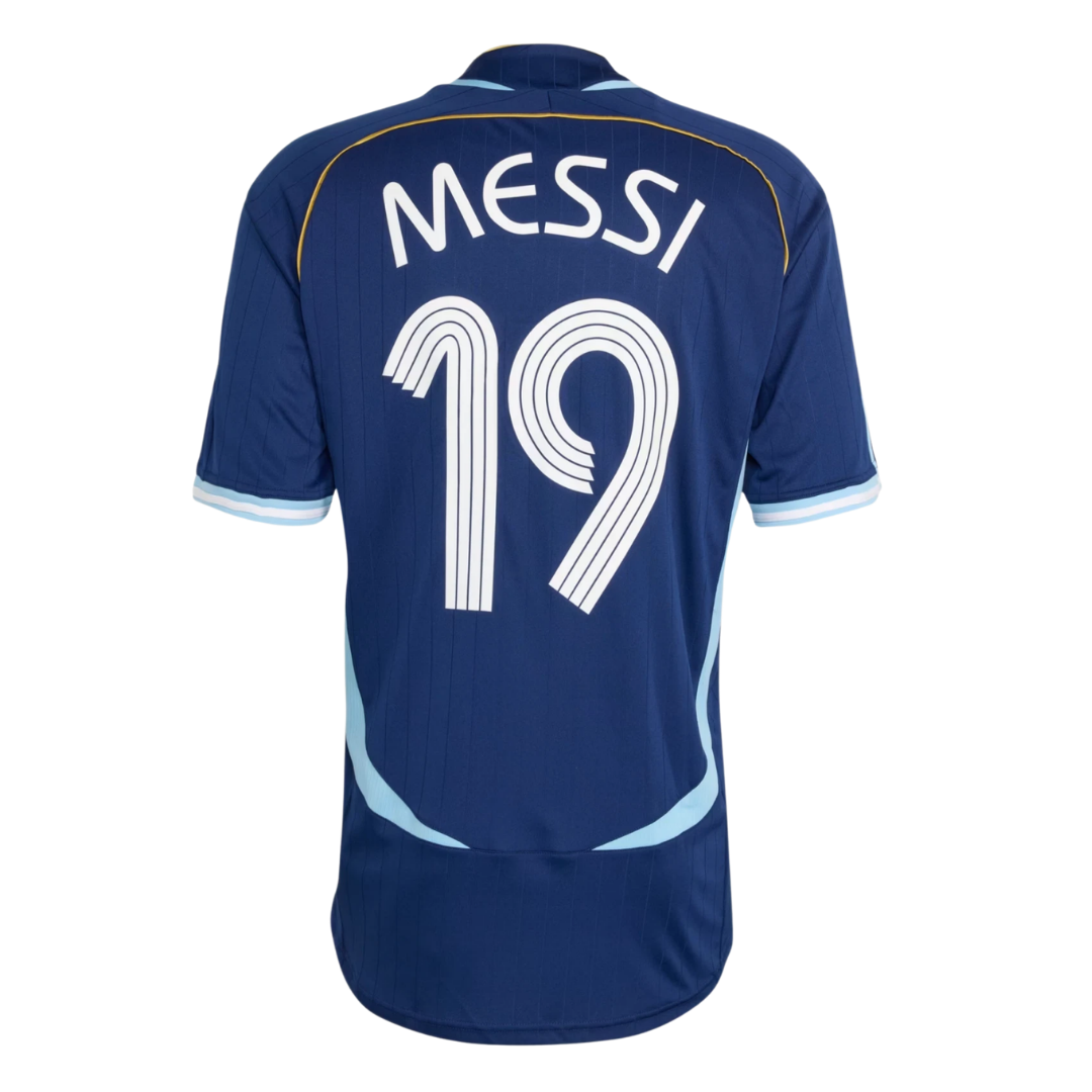 Camisa Seleção da Argentina II 2006 - Retrô Adidas - Azul escuro com detalhes em azul claro