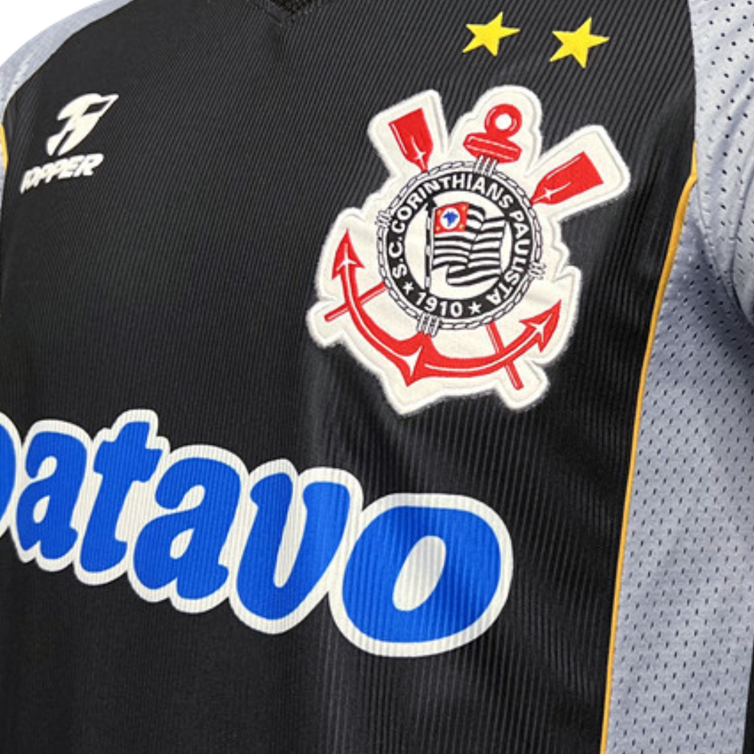 Camisa Corinthians III 1999 - Retrô Topper Masculina - Preta com detalhes em branco