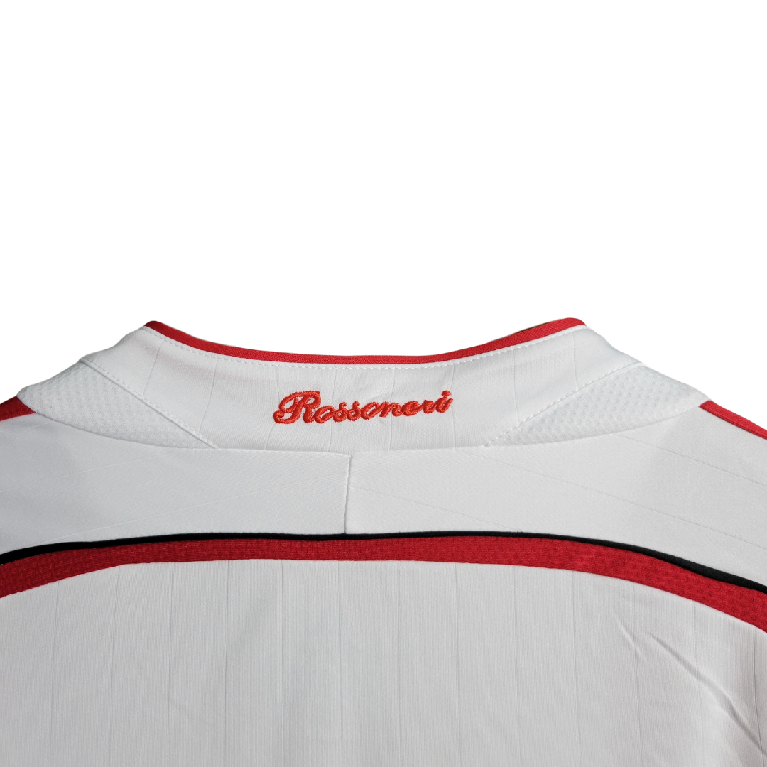 Camisa AC Milan 2006/2007 Manga Longa - Retrô Adidas - Branca com detalhes em preto e vermelho