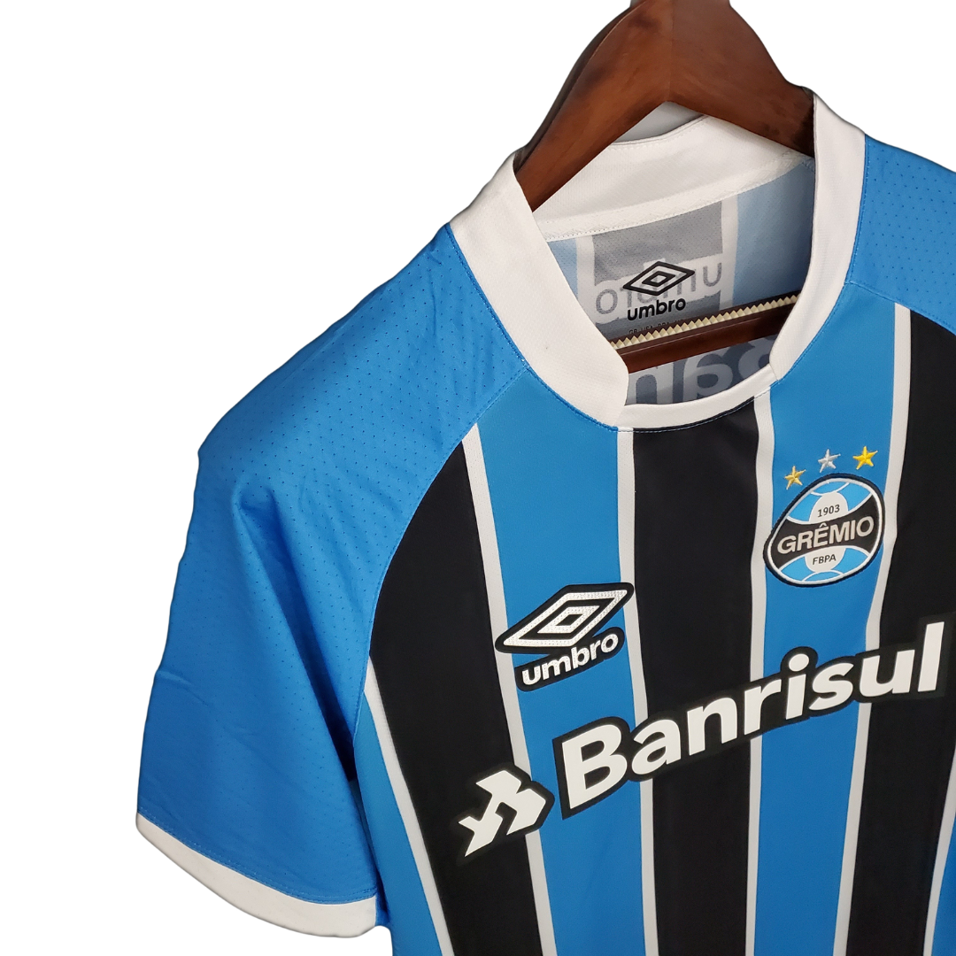 Camisa Grêmio I 2017 - Retrô Umbro - Azul e preta