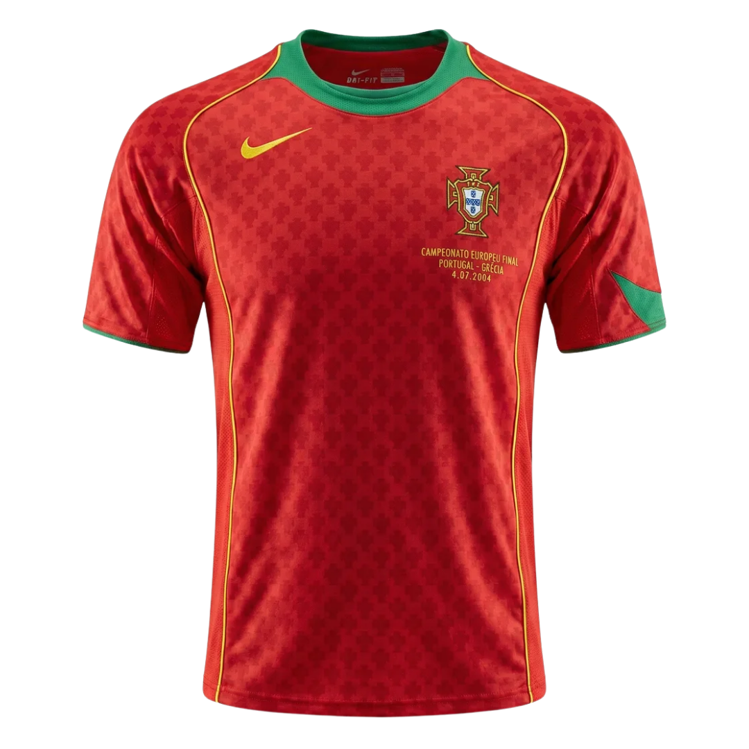 Camisa Seleção de Portugal I 2004 - Retrô Nike - Vermelha com detalhes em amarelo e verde