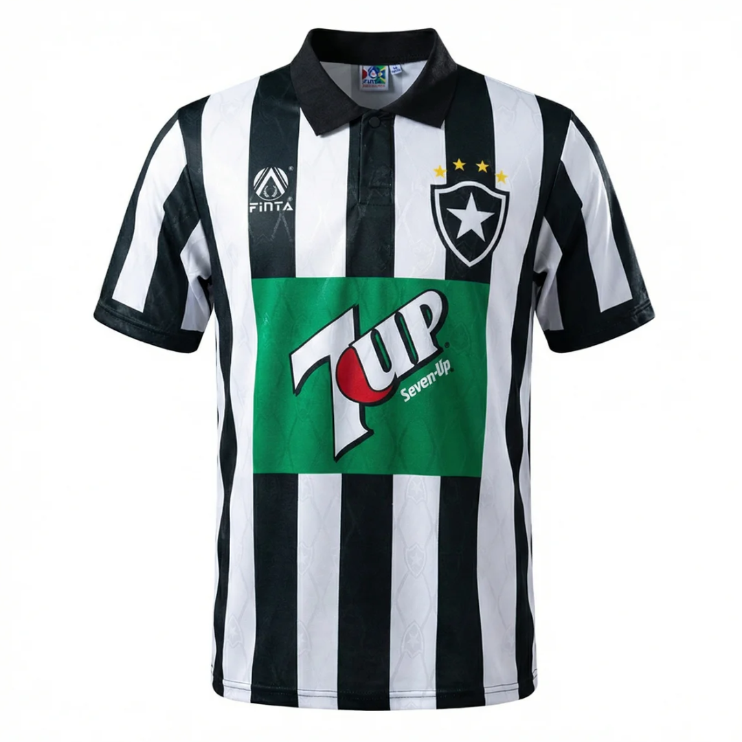 Camisa Botafogo l 1995 - Retrô Finta - Preta e Branca