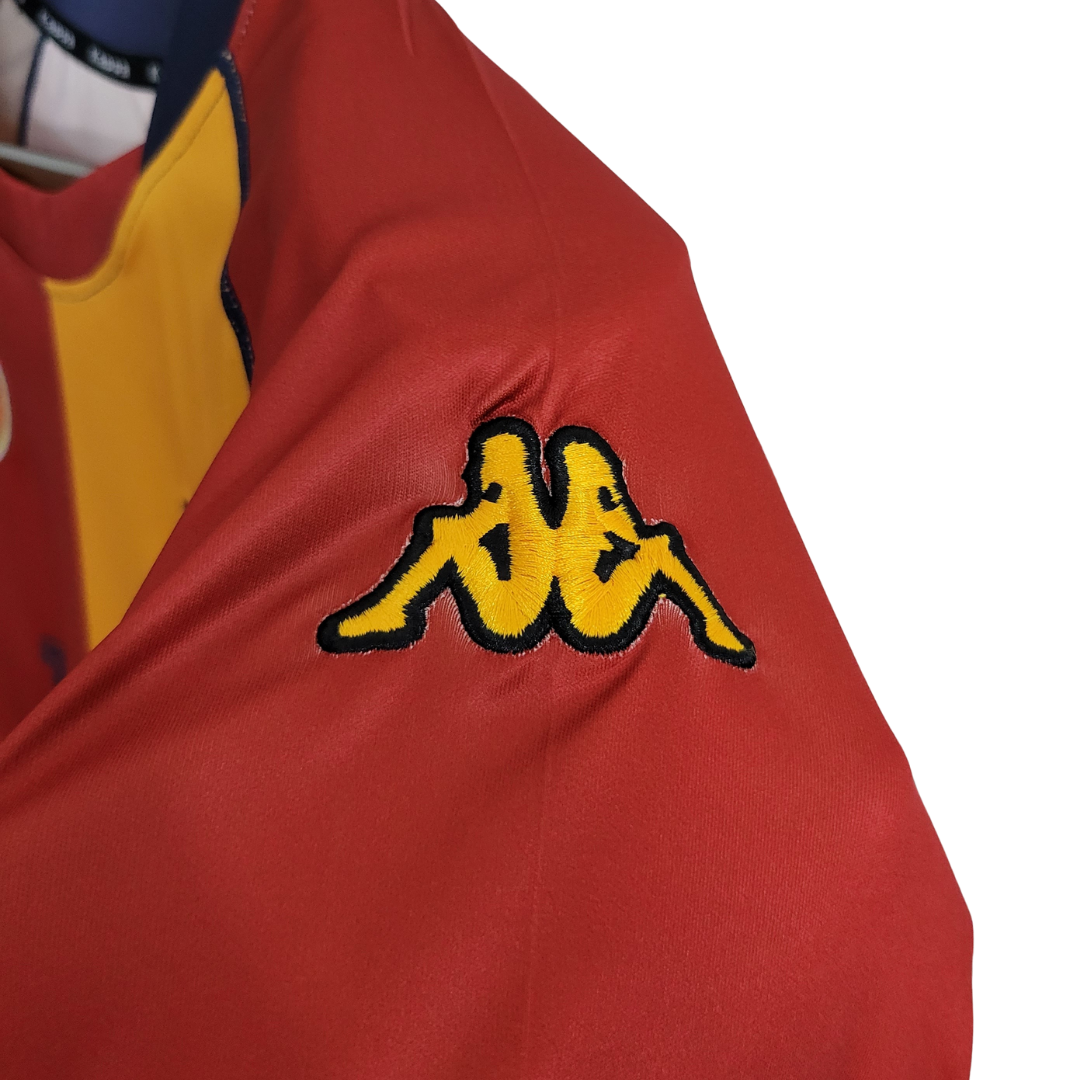 Camisa Roma I 2001/2002 - Retrô Kappa - Vermelha e amarela