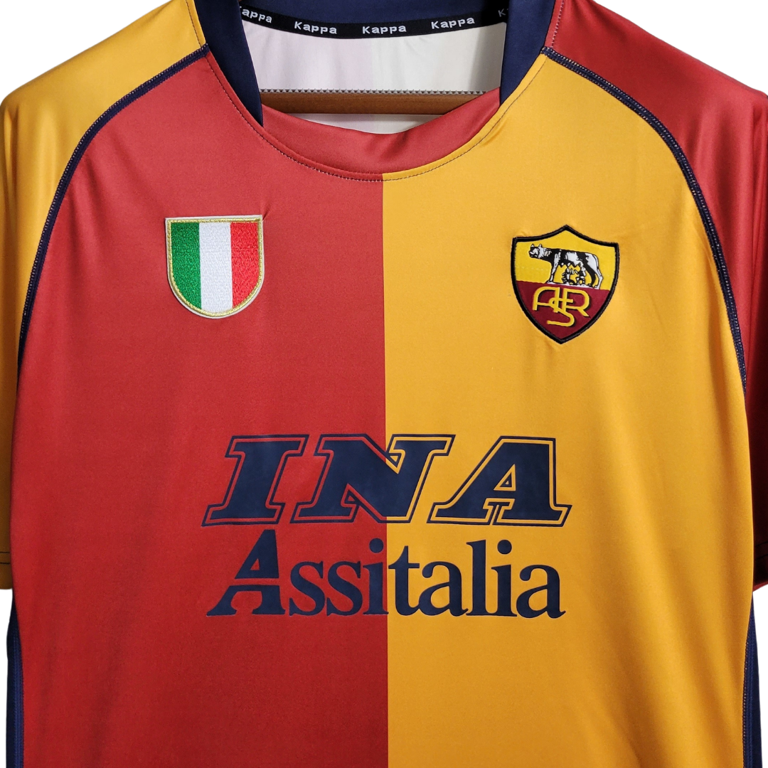 Camisa Roma I 2001/2002 - Retrô Kappa - Vermelha e amarela