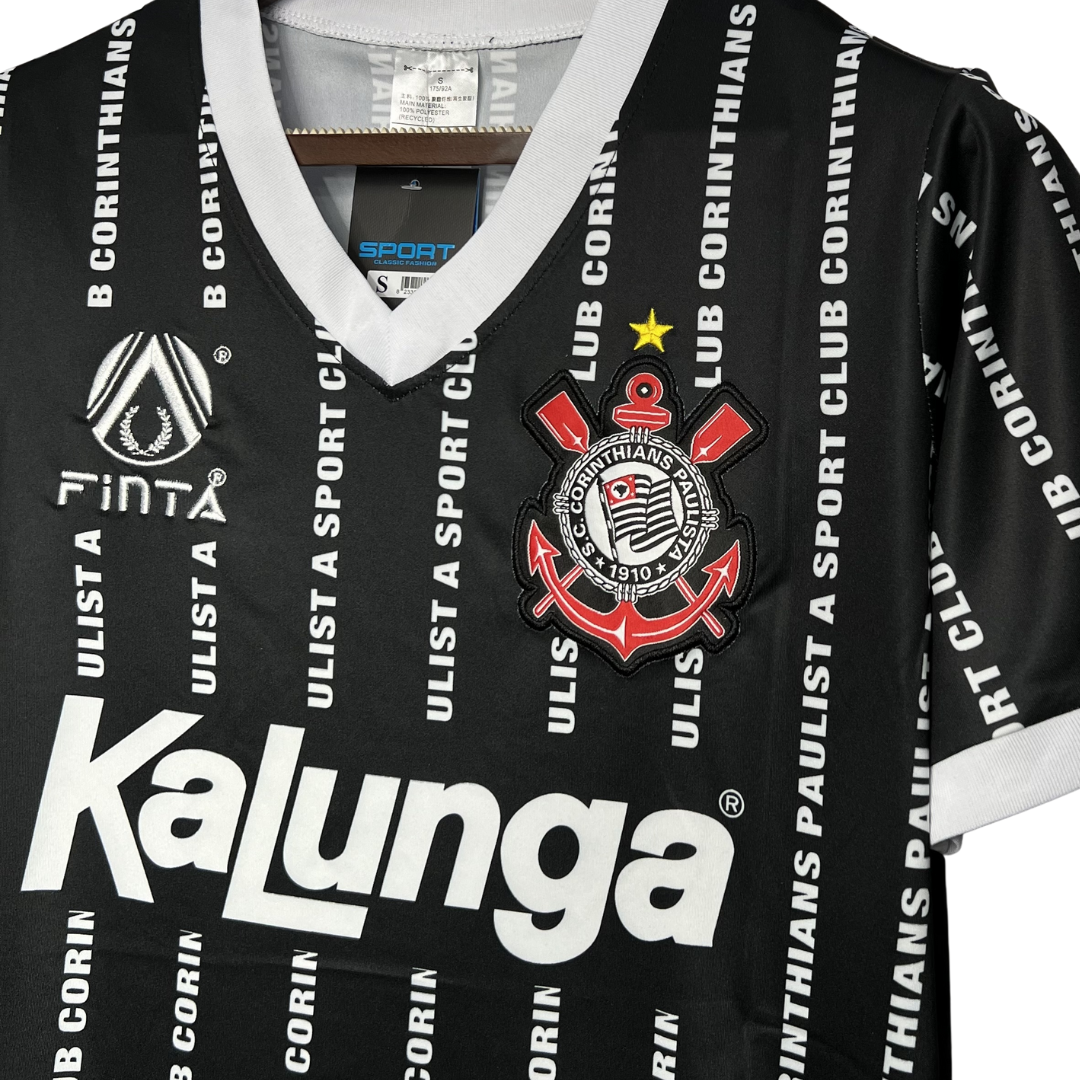 Camisa Corinthians III 1994 - Retrô Finta Masculina - Preta com detalhes em branco