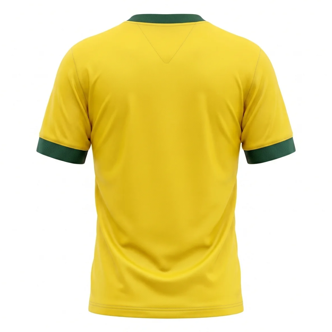 Camisa Seleção Brasileira I 1970 - Retrô - Amarelo e Verde