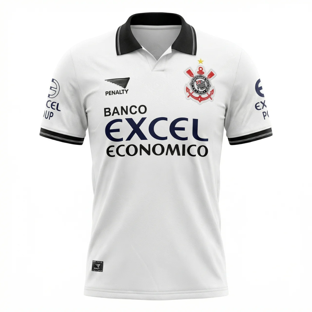 Camisa Corinthians I 1997 - Retrô Penalty Masculina - Branca
