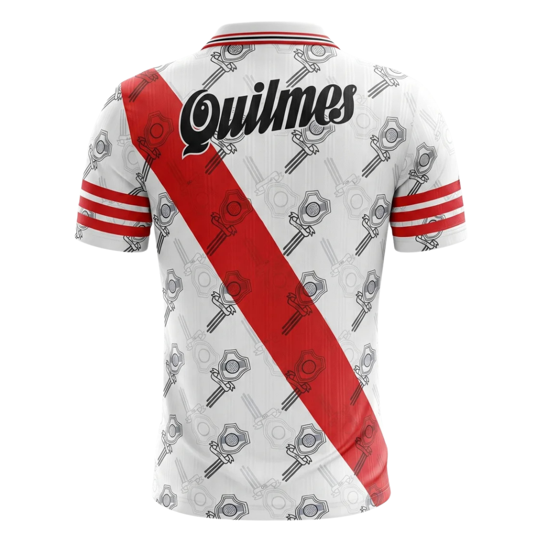 Camisa River Plate I 1995/1996 - Retrô Adidas - Branca com detalhes em vermelho