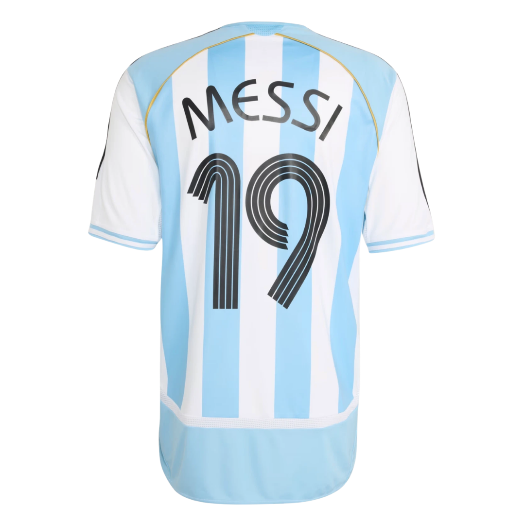 Camisa Seleção da Argentina I 2006 - Retrô Adidas - Azul e branco com detalhes em preto