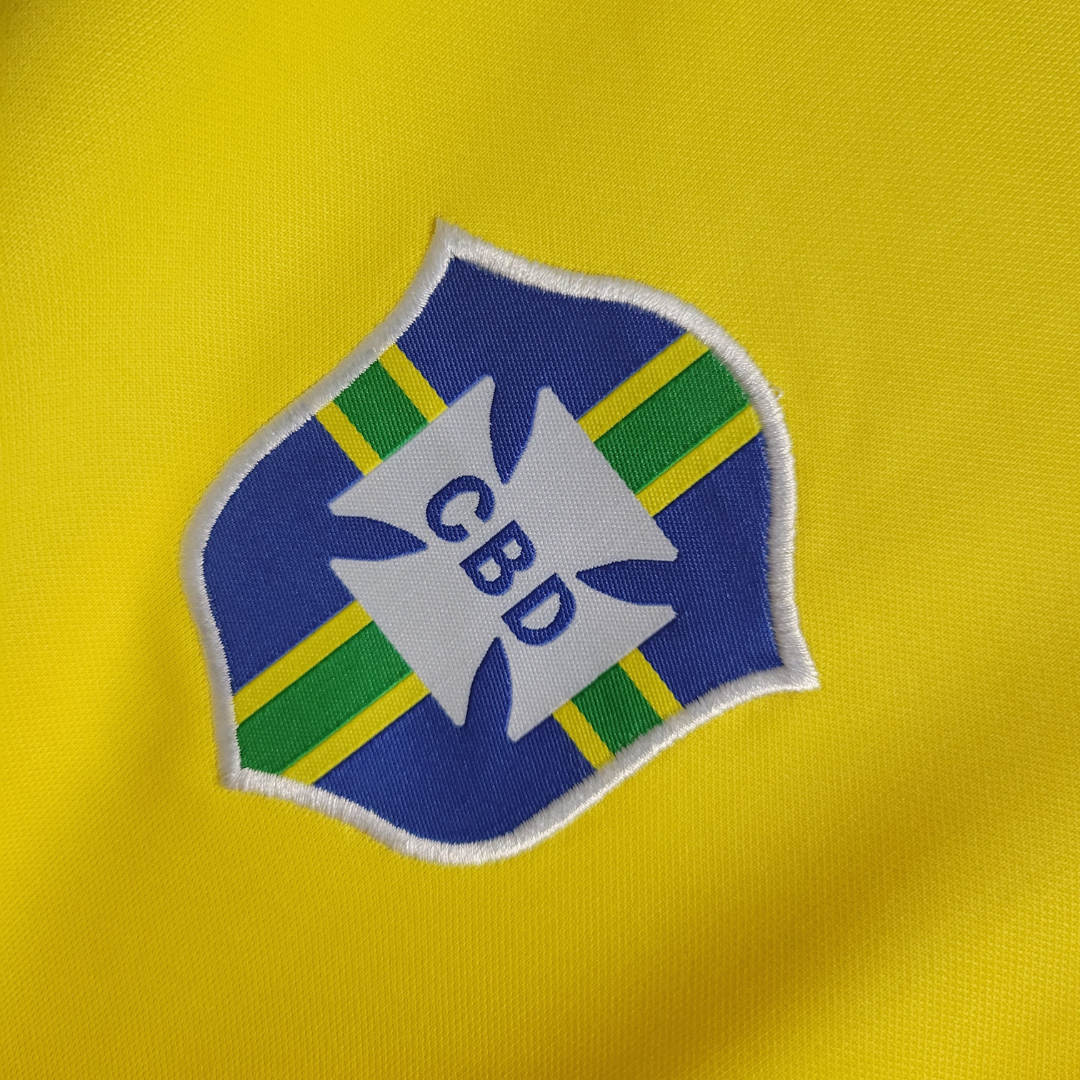 Camisa Seleção Brasileira I 1970 - Retrô - Amarelo e Verde