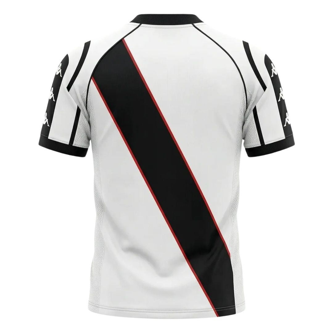 Camisa Vasco da Gama II Retrô 1998 - Retrô Kappa Masculino - Branca com faixa preta