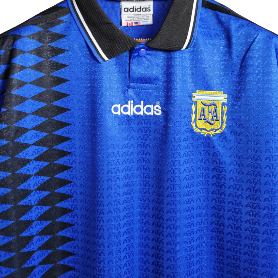 Camisa Seleção da Argentina II 1994 - Retrô Adidas - Azul com detalhes em preto