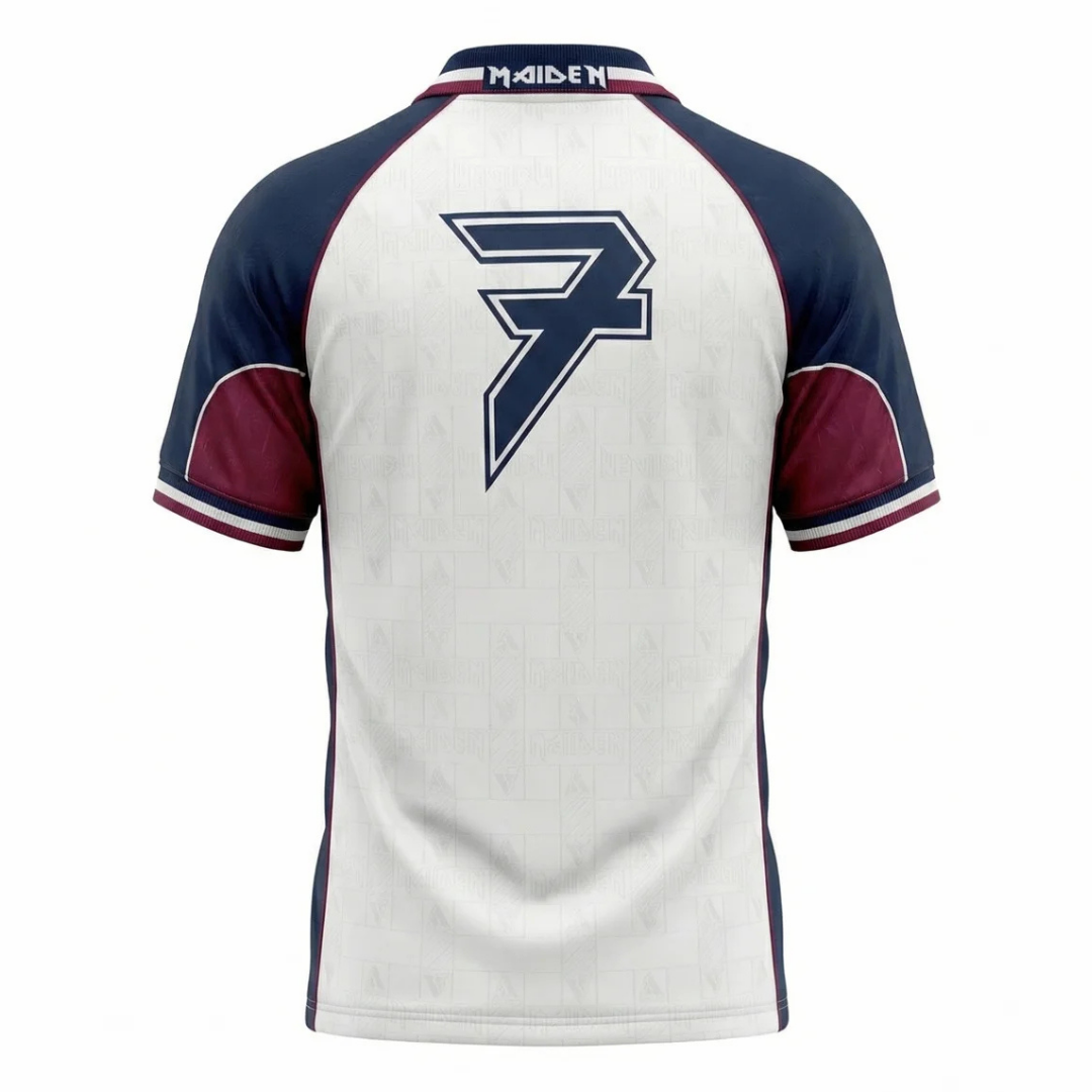 Camisa West Ham x Iron Maiden 1999 - Retrô - Branca