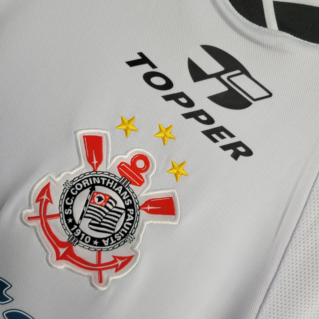 Camisa Corinthians I 2000 Mundial de Clubes - Retrô Topper Masculina - Branca