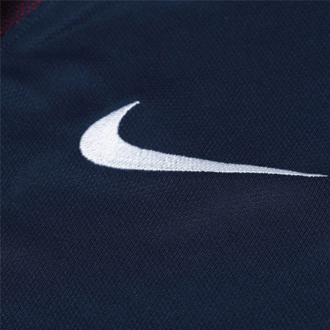 Camisa Paris Saint-Germain I 2017/2018 - Retrô Nike - Azul com detalhes em vermelho
