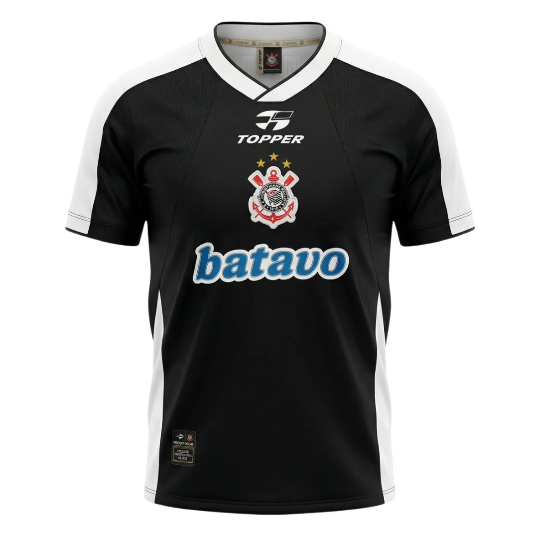 Camisa Corinthians II 2000 Mundial de Clubes - Retrô Topper Masculina - Preta