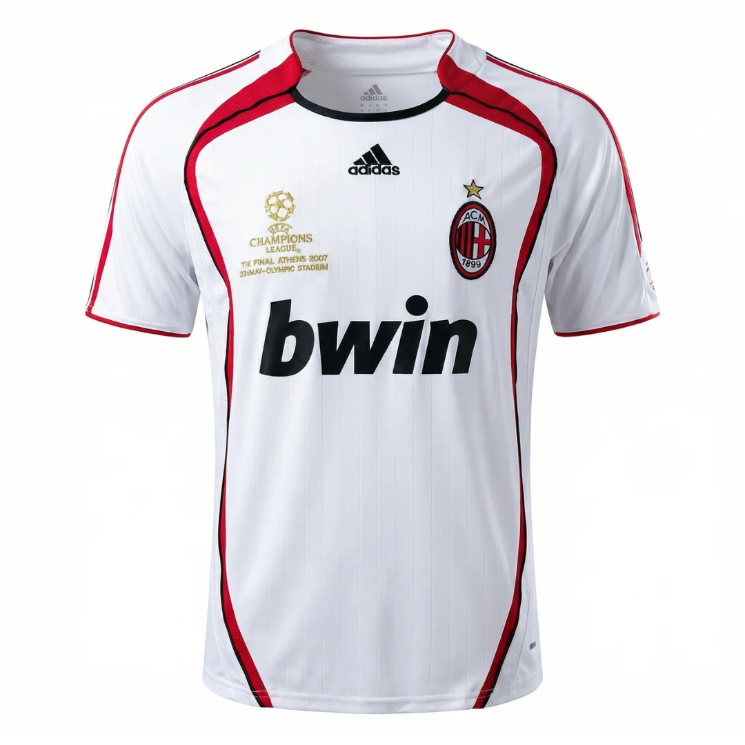 Camisa AC II Milan 2006/2007 - Retrô Adidas - Branca com detalhes em vermelho