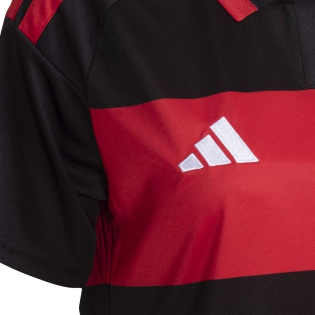 Camisa Flamengo I 26/27 - Torcedor Adidas Feminina - Preta e vermelha