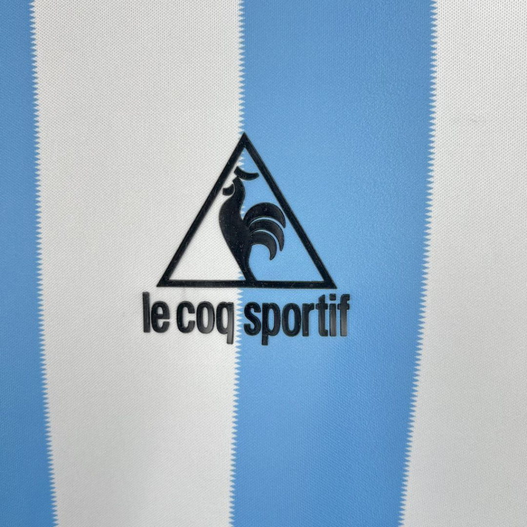 Camisa Seleção da Argentina I 1986 - Retrô Le Coq Sportif - Branca e azul