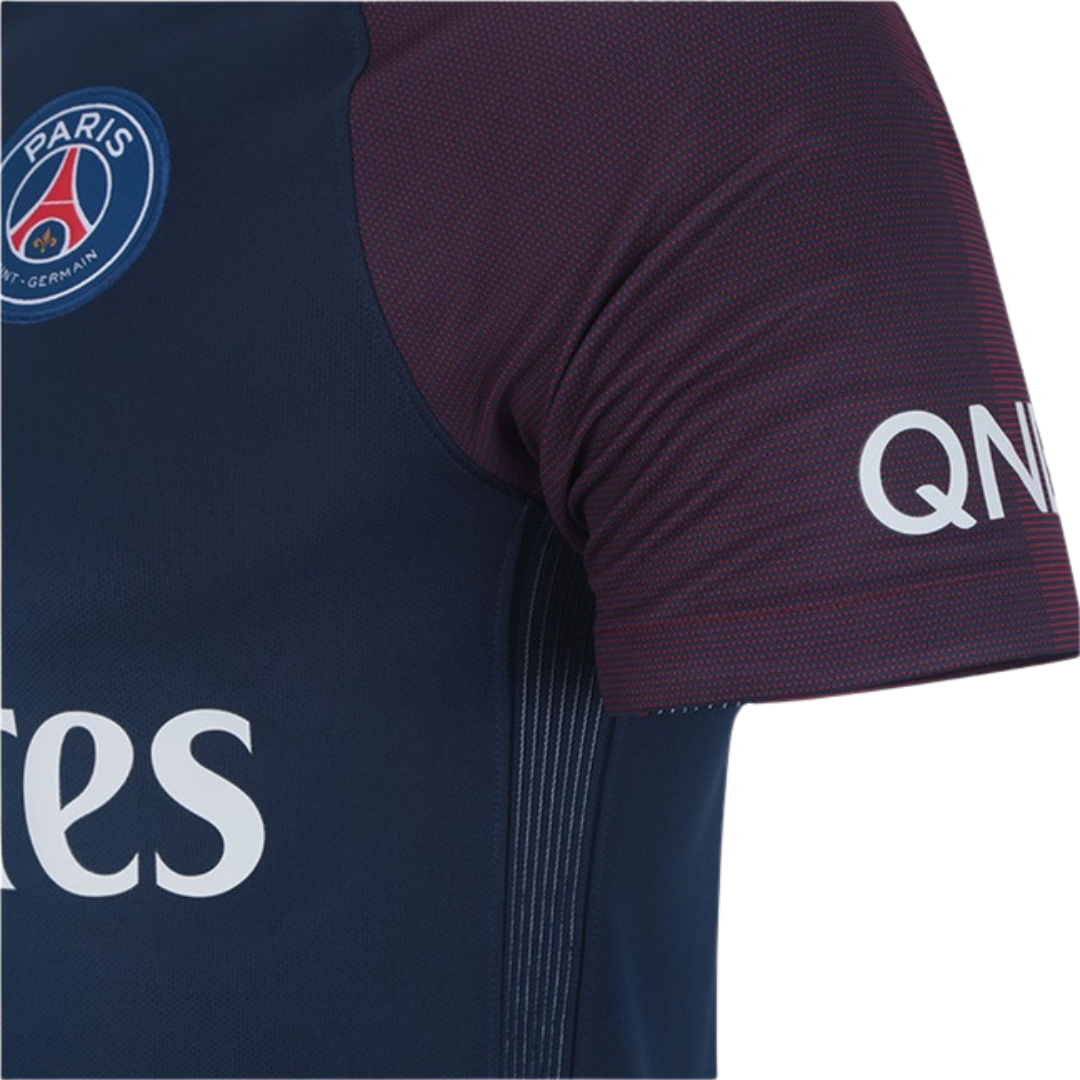Camisa Paris Saint-Germain I 2017/2018 - Retrô Nike - Azul com detalhes em vermelho