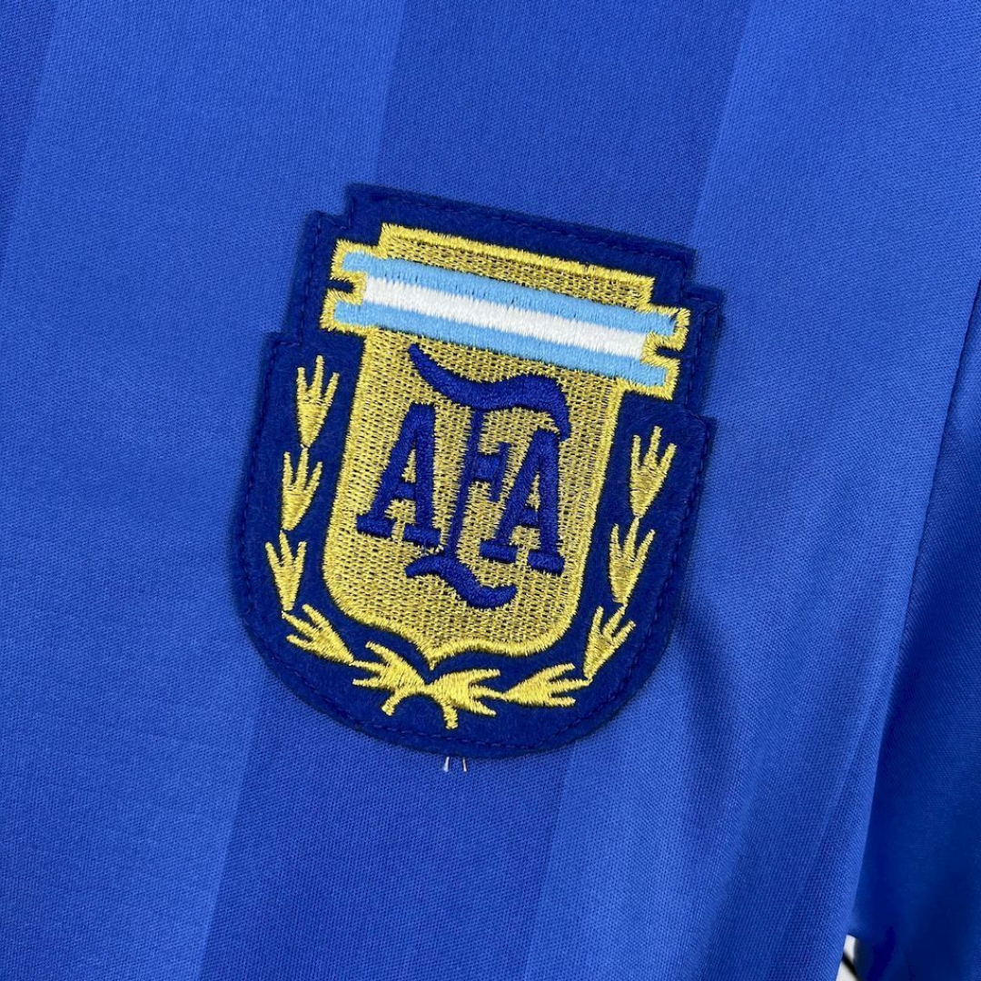 Camisa Seleção da Argentina II 1986 - Retrô Le Coq Sportif - Azul com detalhes em branco