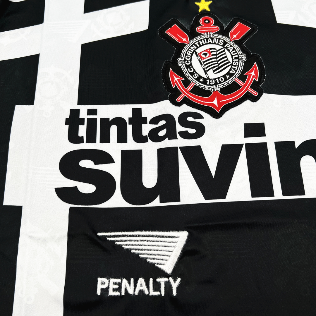 Camisa Corinthians III 1992 - Retrô Penalty Masculina - Preta com detalhes em branco