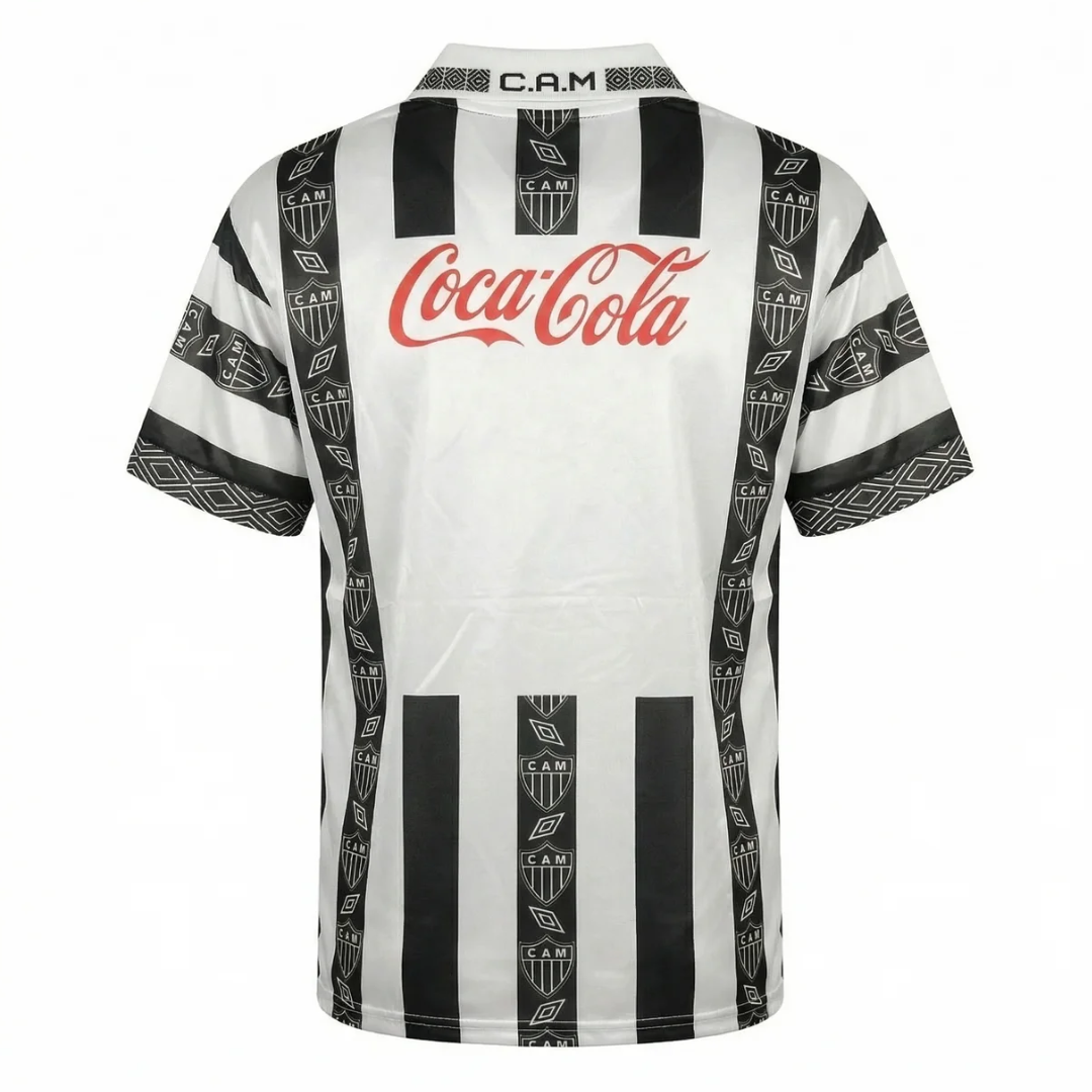 Camisa Atlético Mineiro I 1995 - Retrô Umbro - Preta e branca