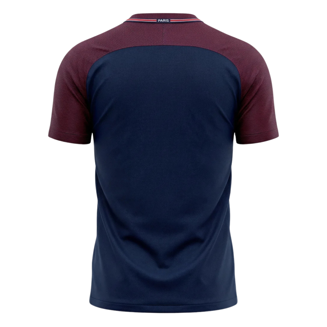 Camisa Paris Saint-Germain I 2017/2018 - Retrô Nike - Azul com detalhes em vermelho