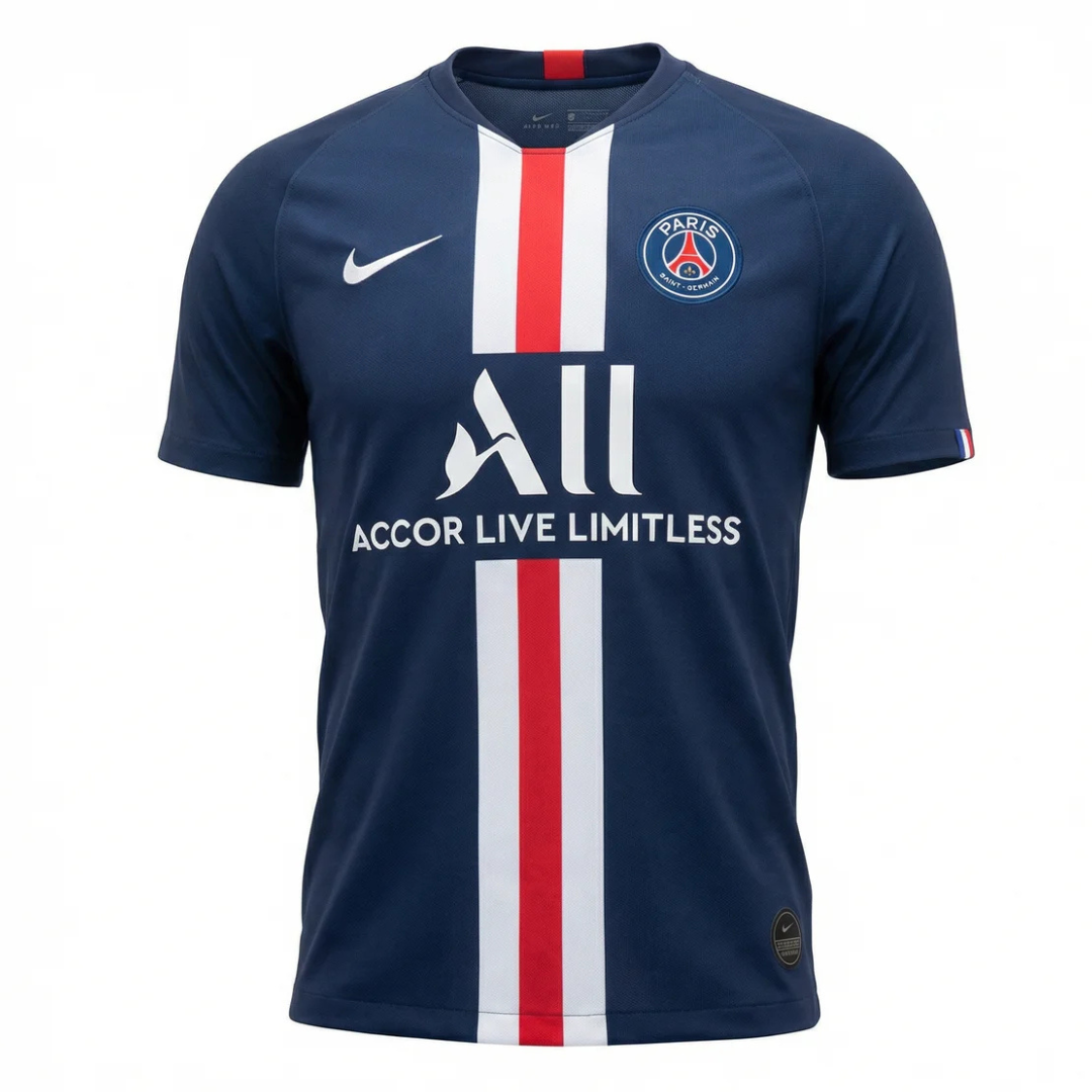 Camisa Paris Saint-Germain I 2019/2020 - Retrô Nike - Azul com detalhes em vermelho e branco