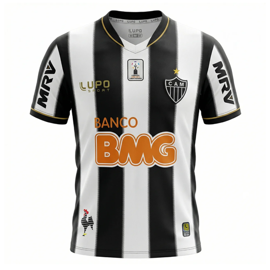 Camisa Atlético Mineiro I 2013 - Retrô Lupo - Preta e branca