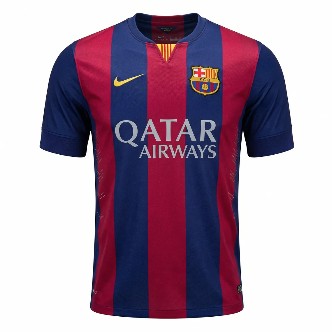 Camisa Barcelona I 2014/2015 - Retrô Nike - Azul e Grená