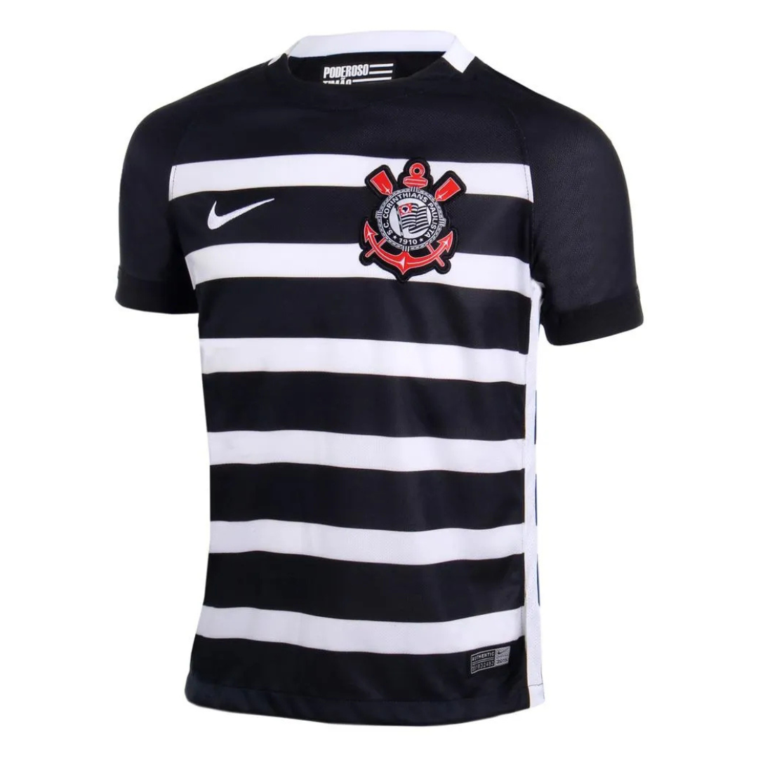 Camisa Corinthians II 2015/16 - Retrô Nike Masculina - Preta com detalhes em branco