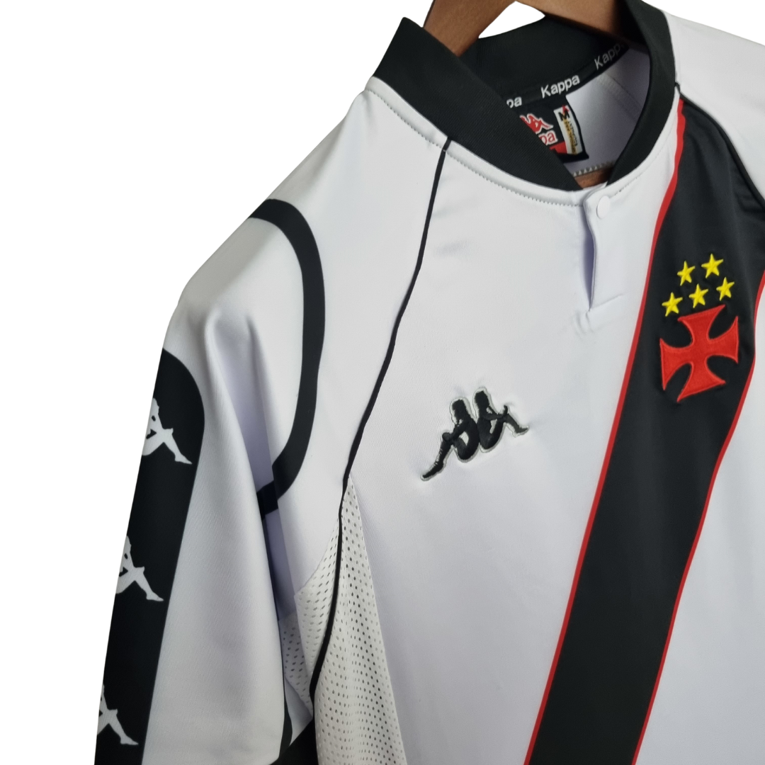 Camisa Vasco da Gama II Retrô 1998 - Retrô Kappa Masculino - Branca com faixa preta