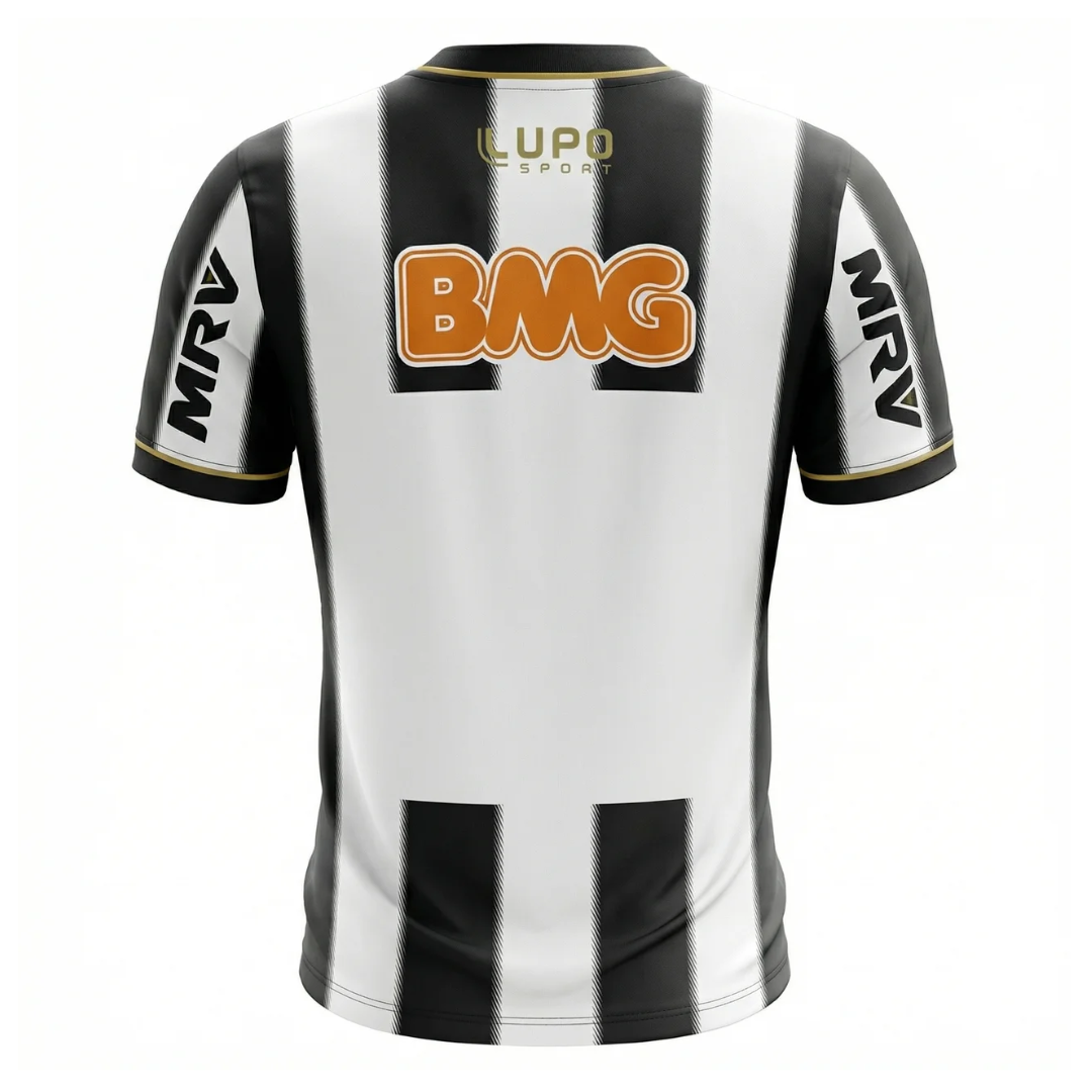 Camisa Atlético Mineiro I 2013 - Retrô Lupo - Preta e branca