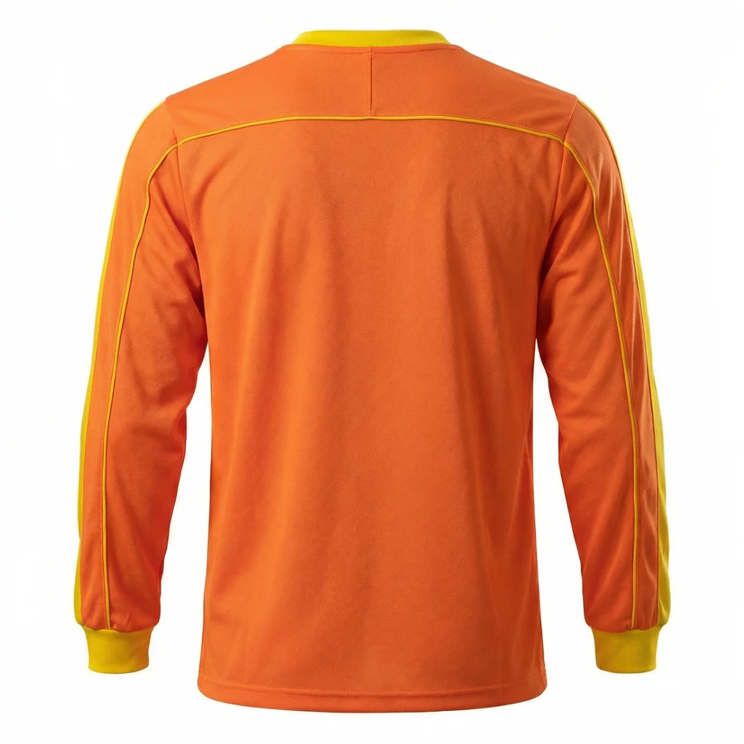 Camisa Seleção Brasileira Goleiro 1998 Manga Longa - Retrô Nike - Laranja com detalhes em amarelo