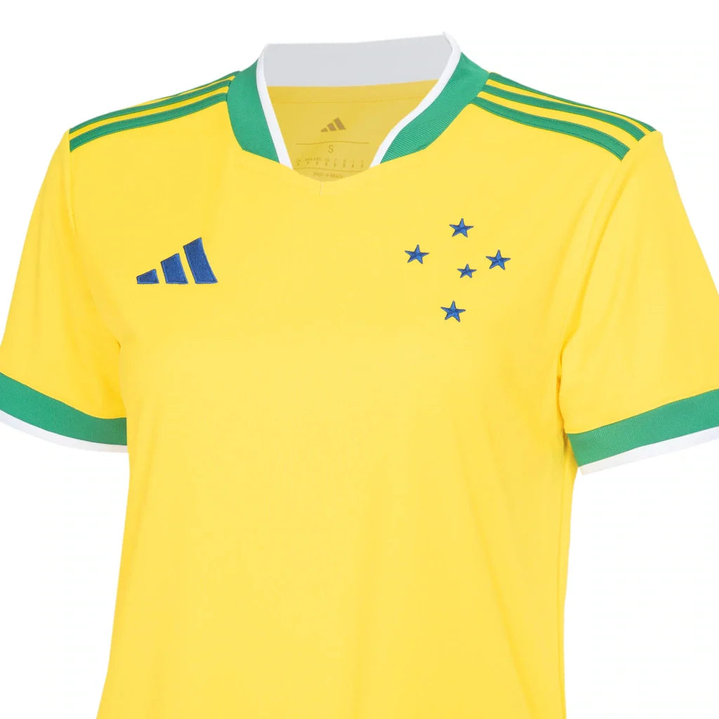 Camisa Cruzeiro Edição Especial Copa do Mundo 2026 - Torcedor Feminina Verde e Amarela